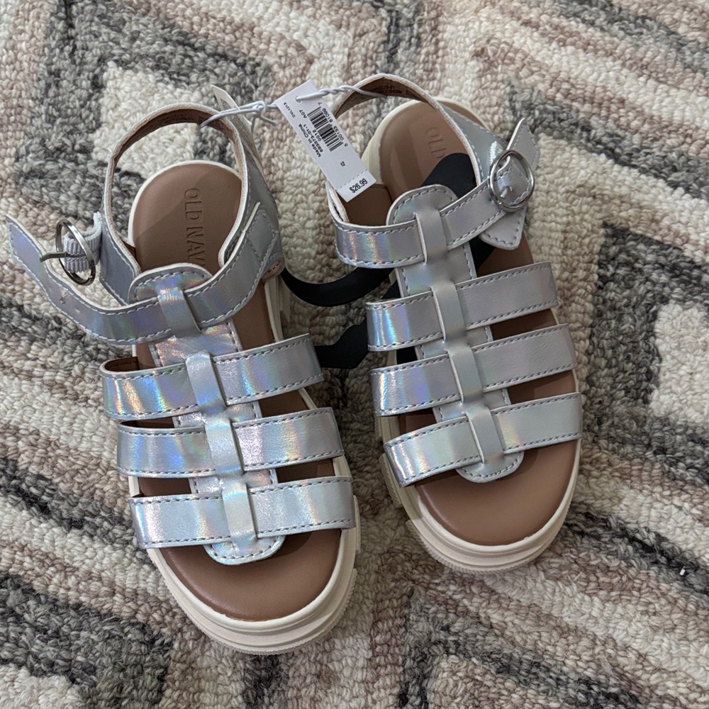 Old Navy Kids Holographic Silver Sandals